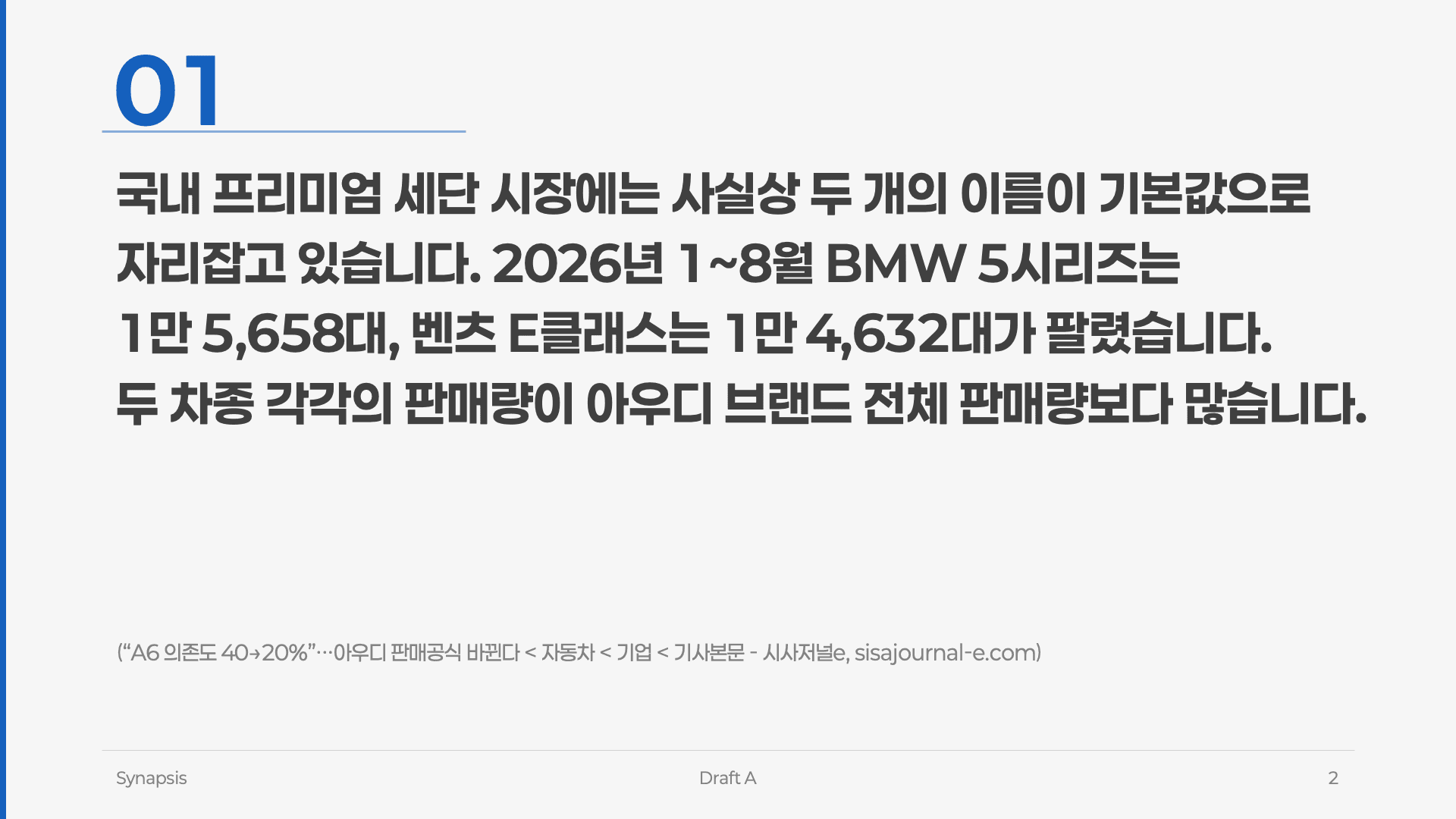 더 뉴 아우디 A6 Draft A 전체 슬라이드 1